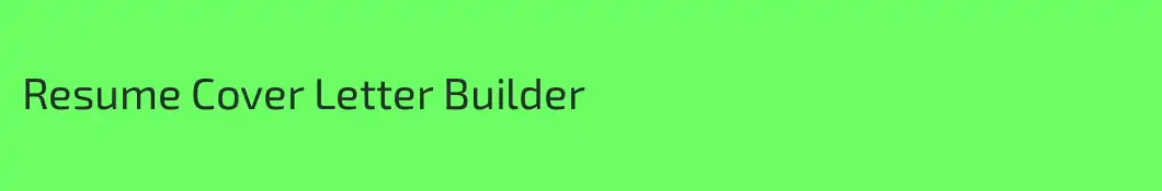 Resume Cover Letter Builder